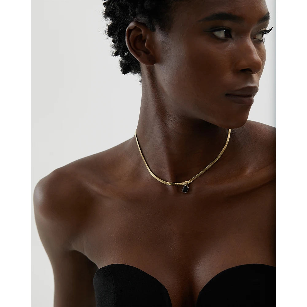 Cubic Zirconia Black Necklace