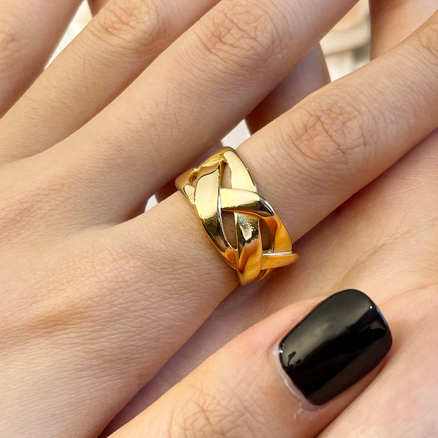Mesh Ring, 18K Gold-Plated