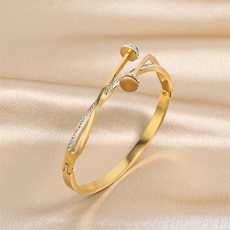 Zircon Bracelet 18K Gold Plated