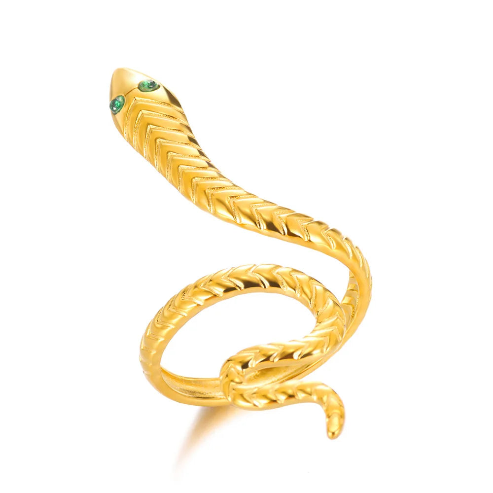 Snake Ring, 18K Gold-Plated Adjustable
