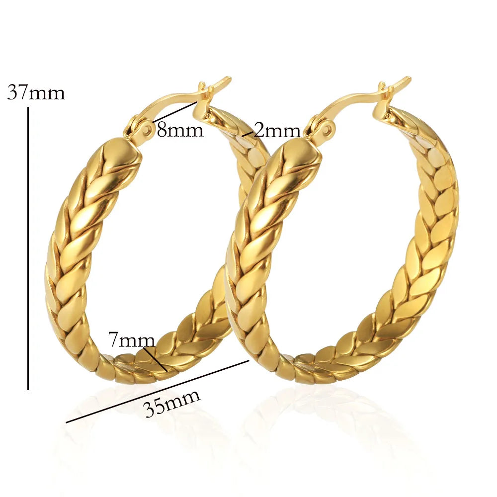 Braided hoop earring Gold