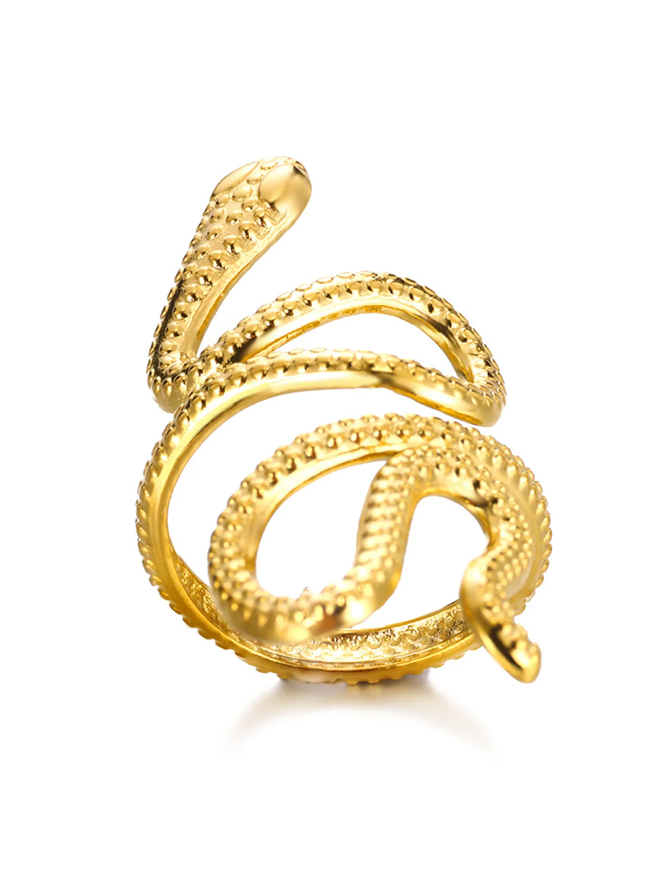 Snake Ring, 18K Gold-Plated Adjustable