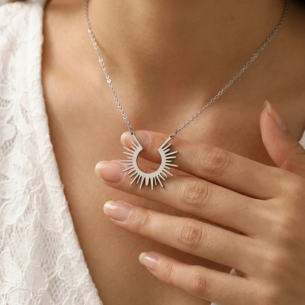 Sun Necklace Silver