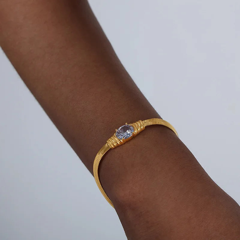 Retro Noir Bracelet, 18K Gold-Plated