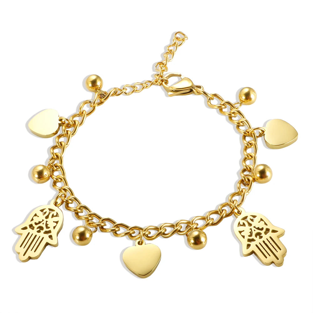 Hamsa Bracelet, 18K Gold-Plated