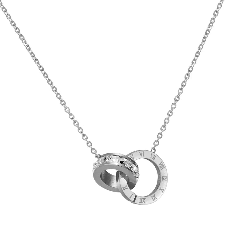 Luxury Numerals Roman Necklace Silver