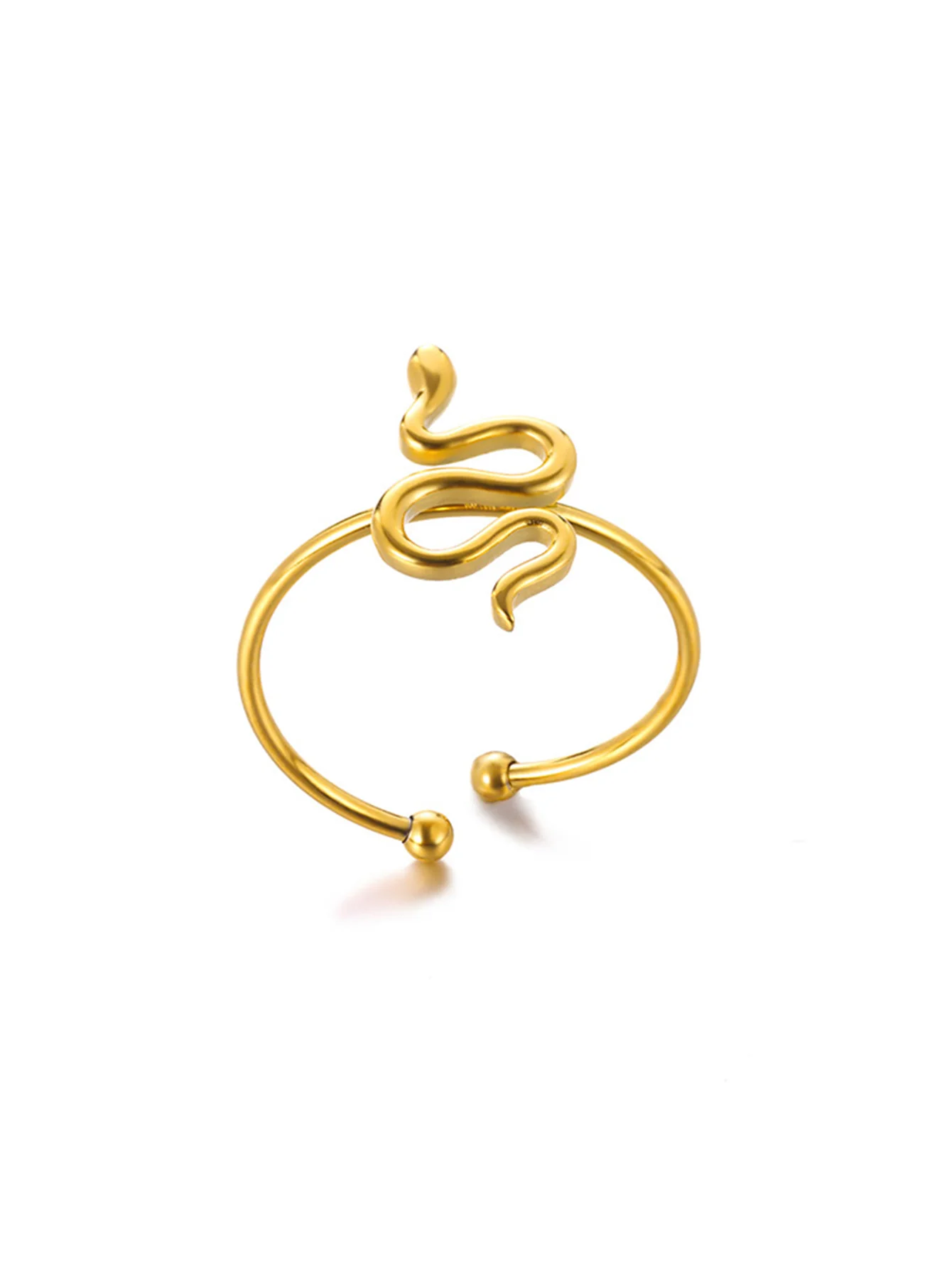 Snake Ring, 18K Gold-Plated Adjustable