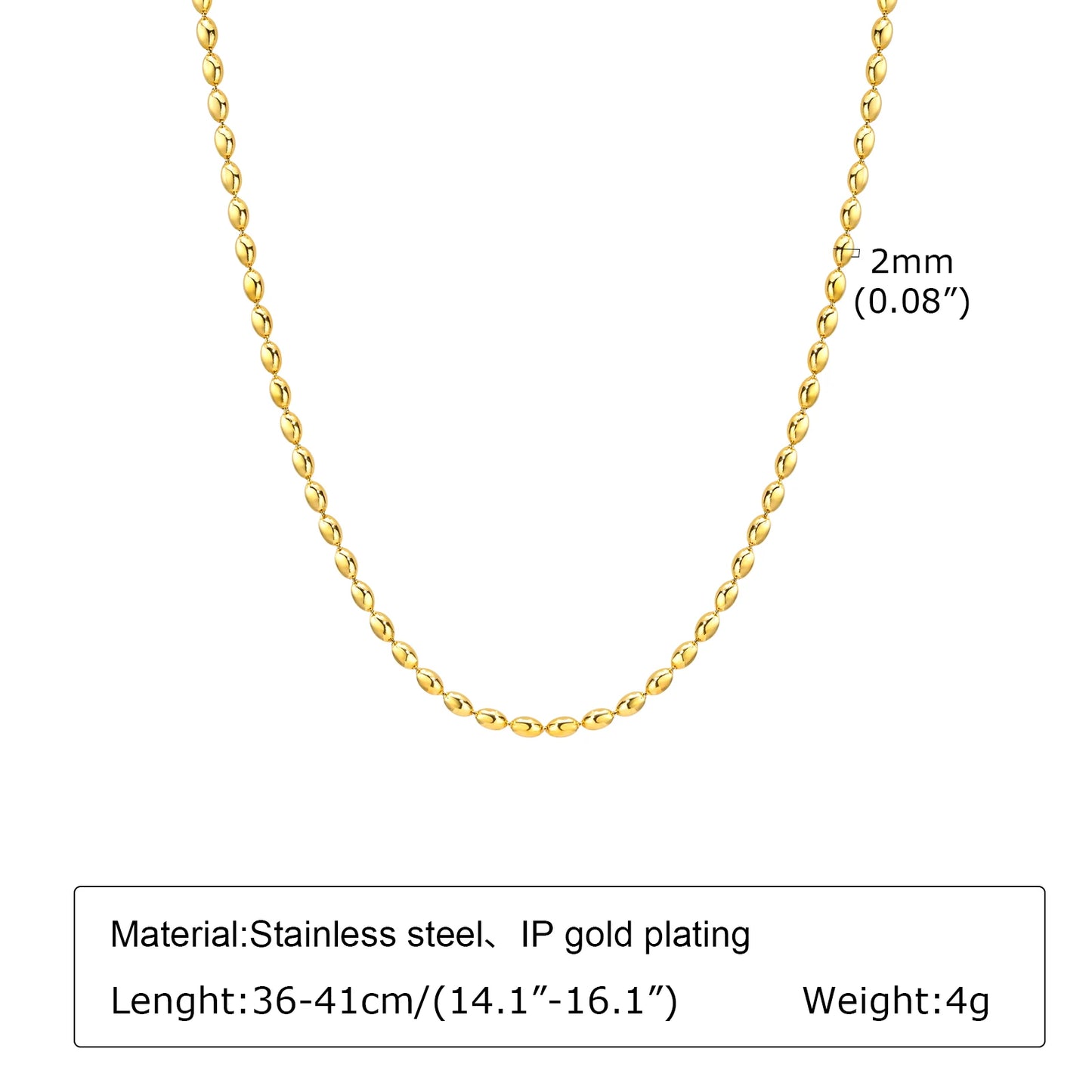 18K Gold Plated Sphere Necklace, 18K Gold Plated