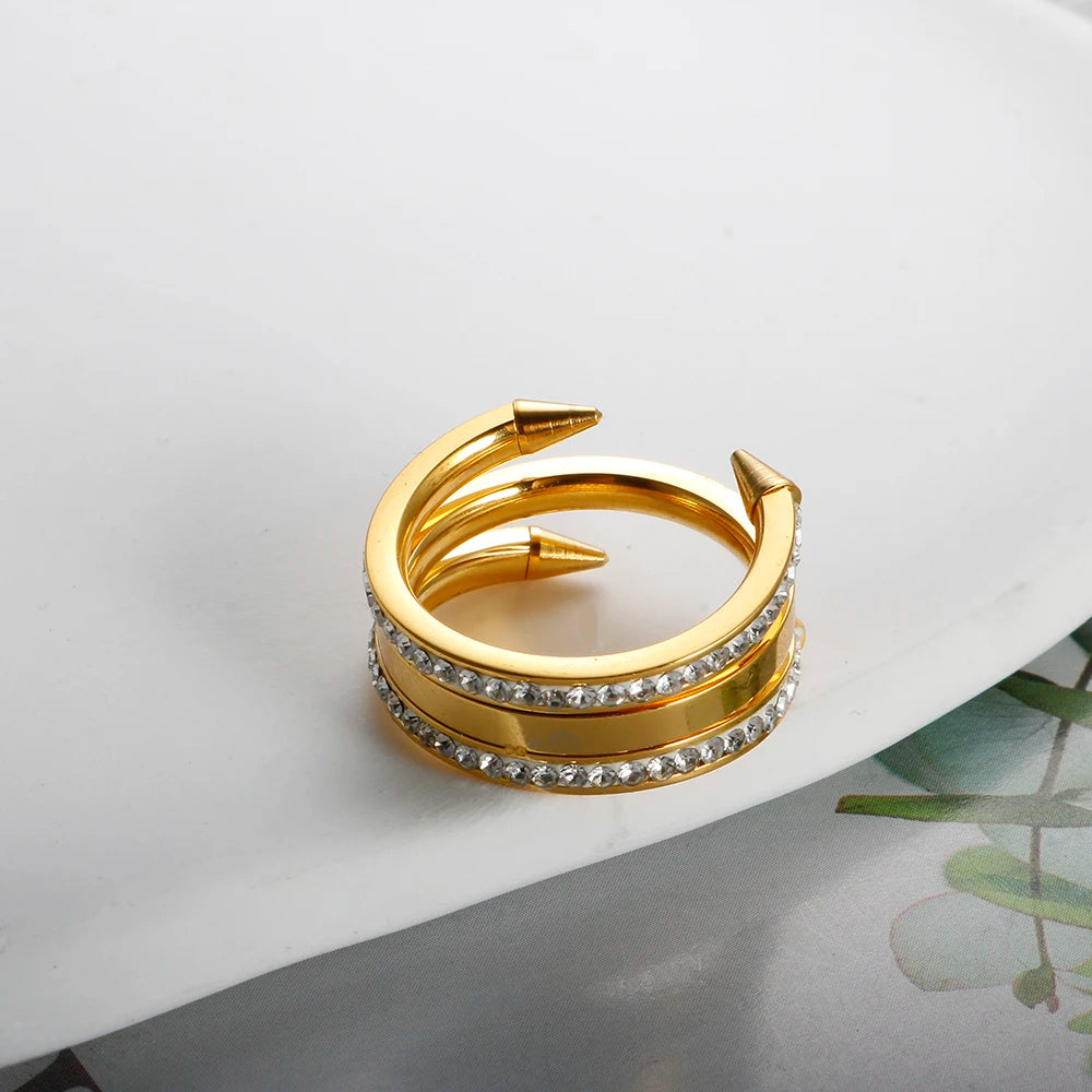 Pointed Ring, 18K Gold-Plated