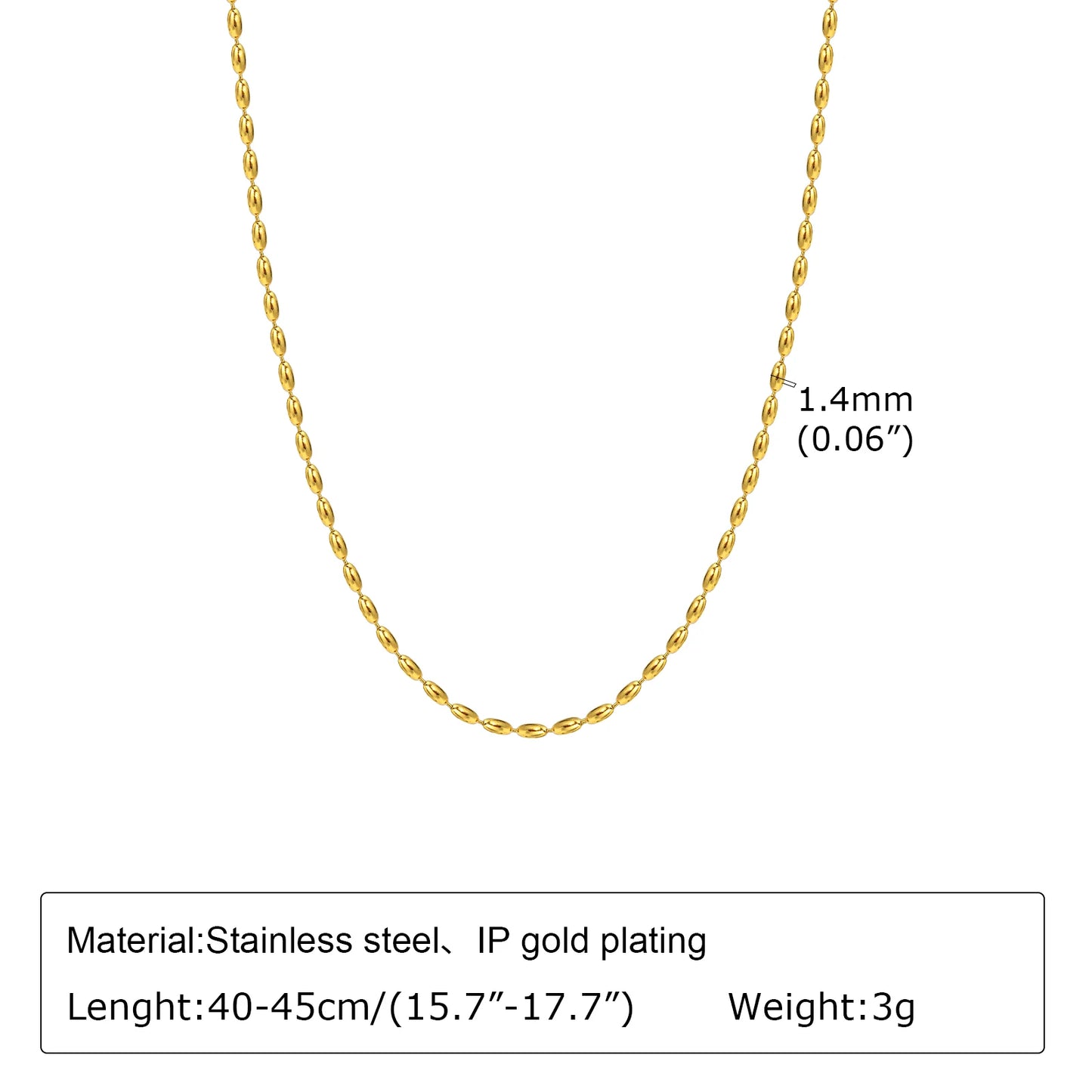 18K Gold Plated Sphere Necklace, 18K Gold Plated