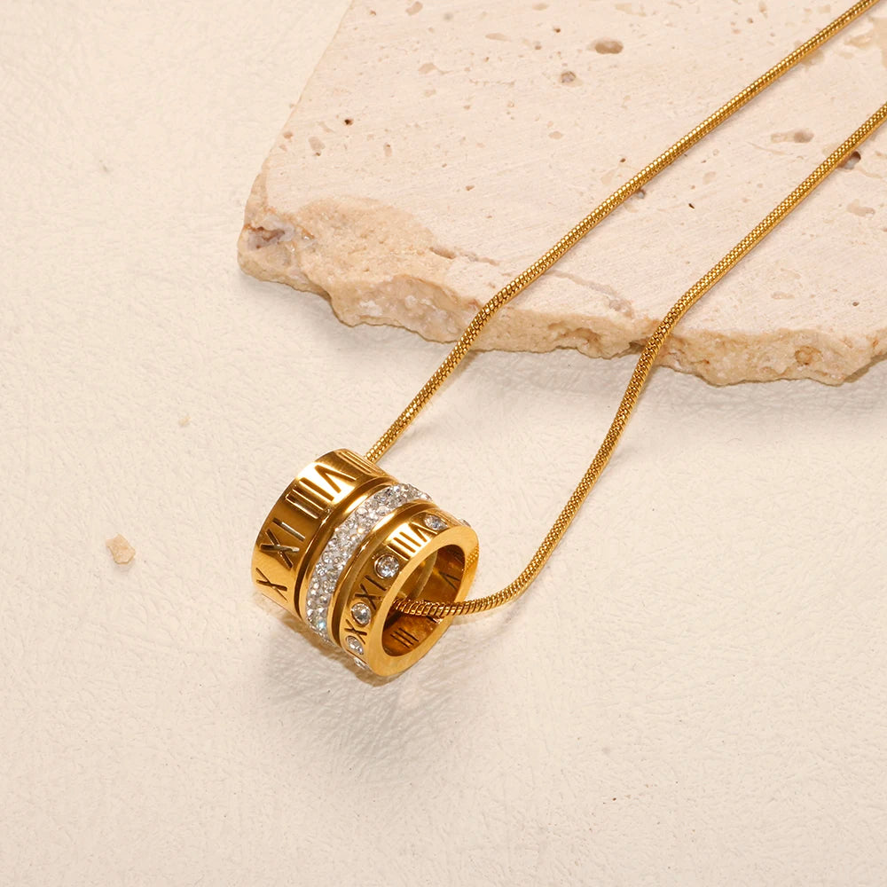 Triple numeral hoop Necklace