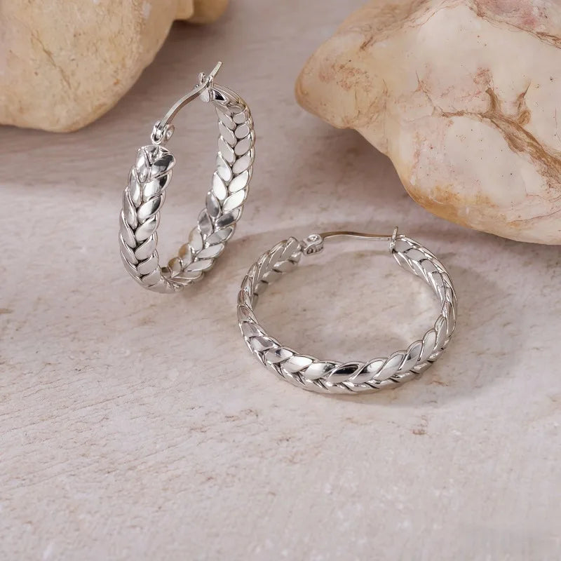 Braided hoop earring