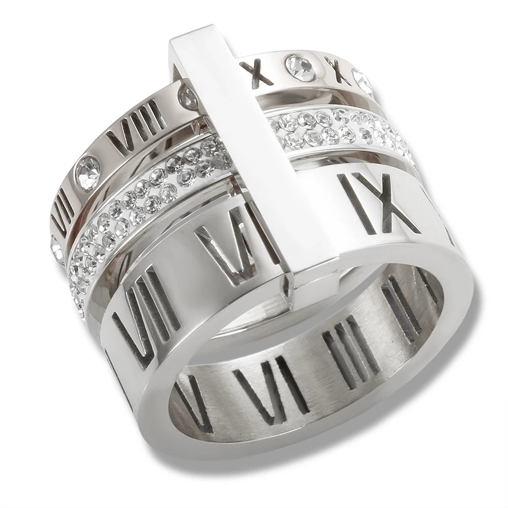 Triple Roman Hoop Ring