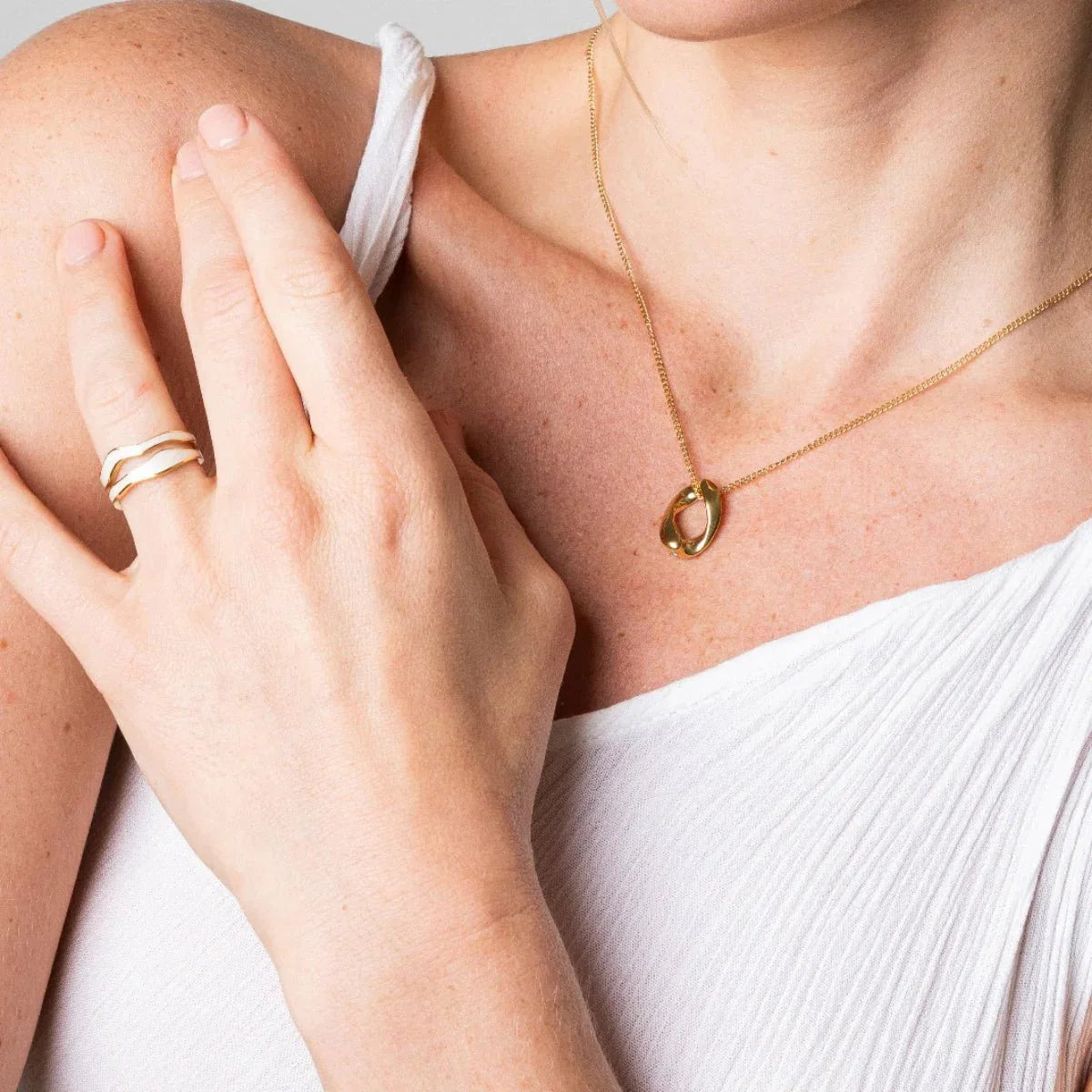Adjustable Pearl Ring, Gold-Plated
