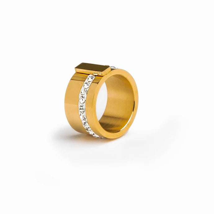 Zirconia Ring, 18K Gold-Plated