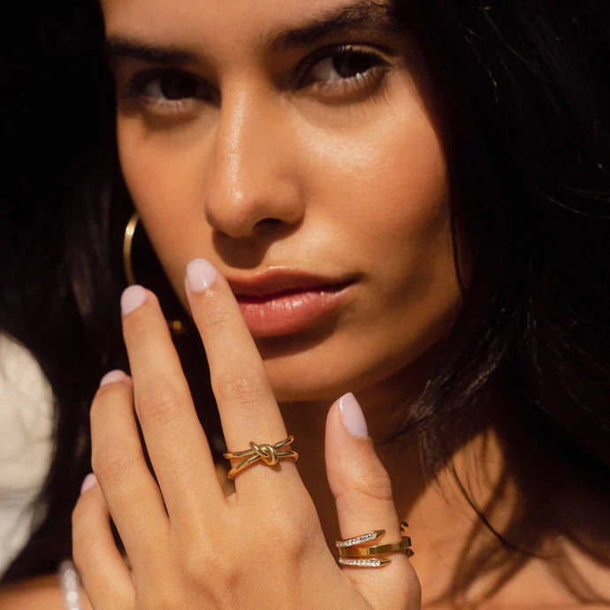 Pointed Ring, 18K Gold-Plated