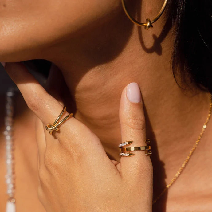 Pointed Ring, 18K Gold-Plated
