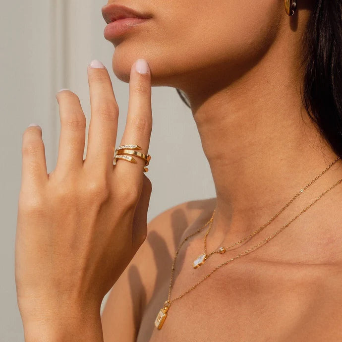 Pointed Ring, 18K Gold-Plated