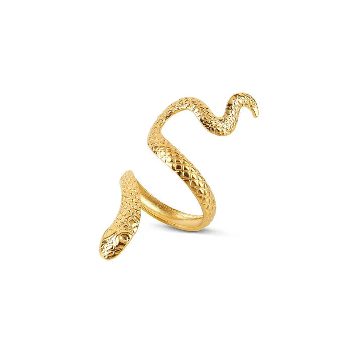 Snake Ring, 18K Gold-Plated Adjustable