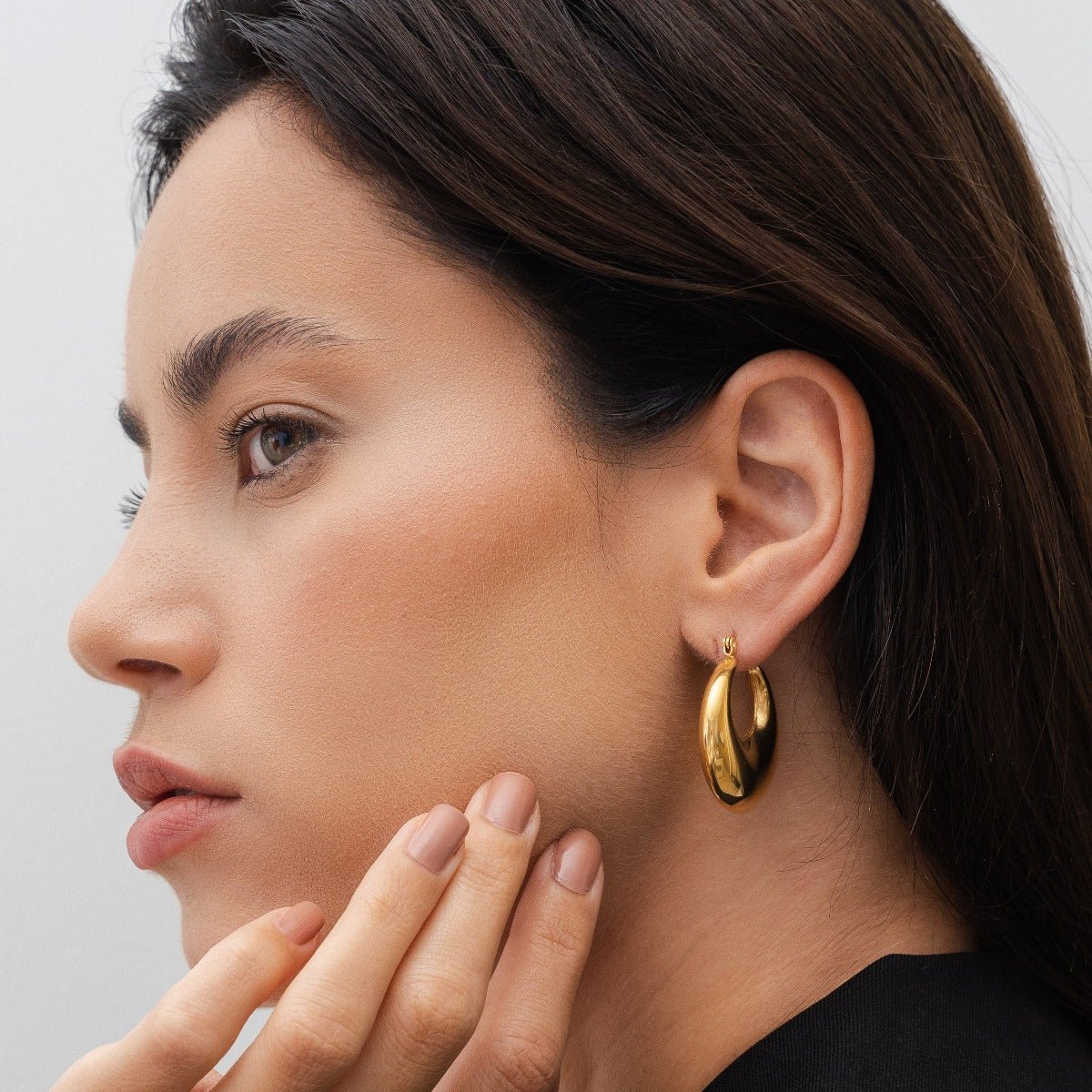 Moon Hoop Earrings