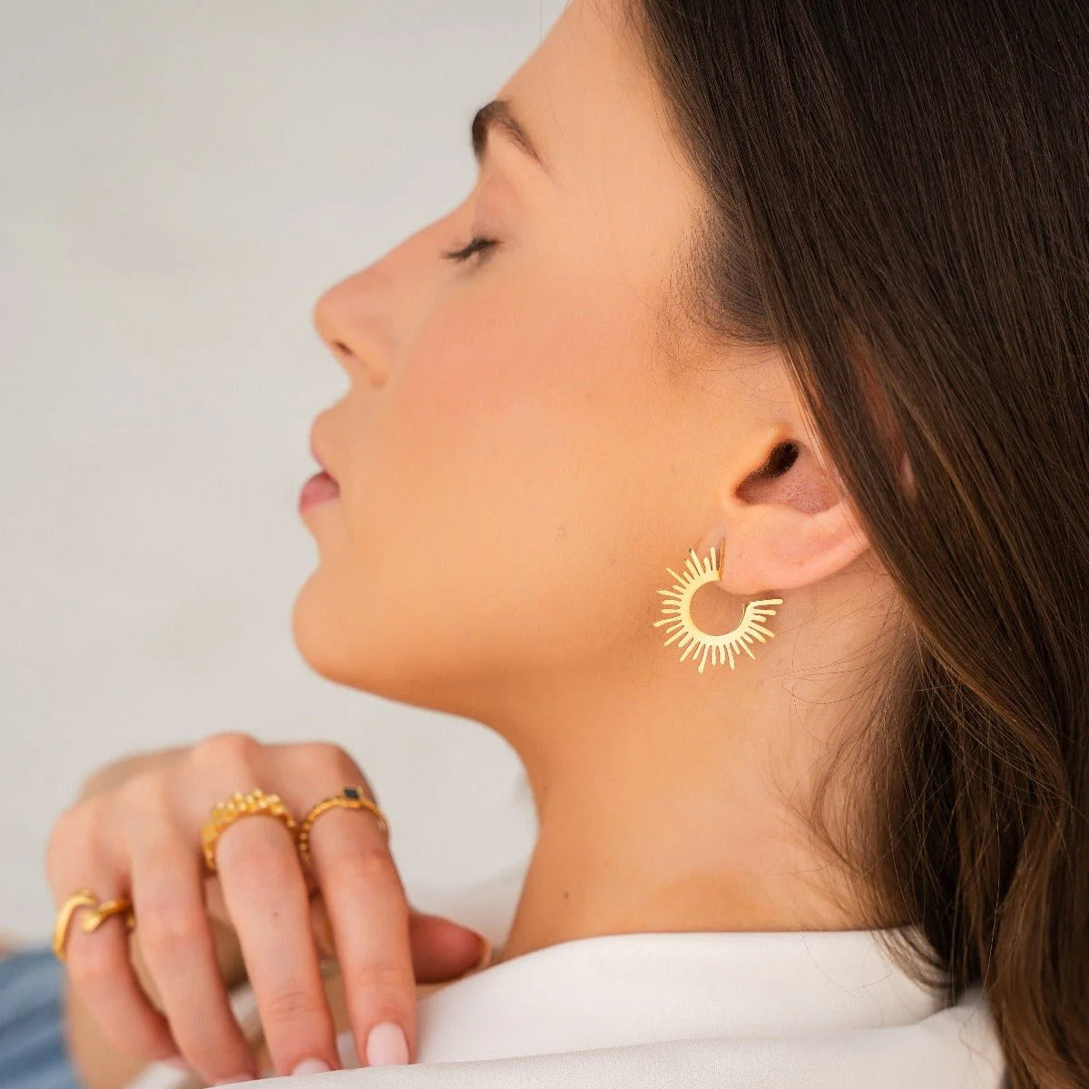 Sun Hoop Earrings