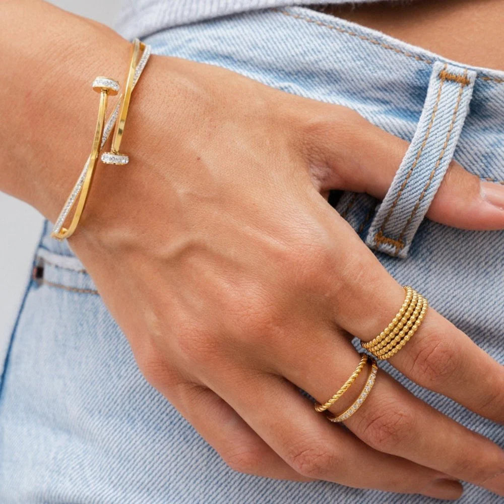 Zircon Bracelet 18K Gold Plated