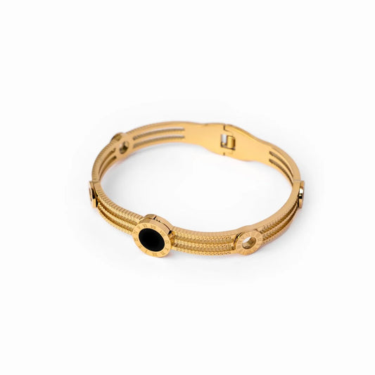 Noir Luxe Bracelet, 18K Gold-Plated