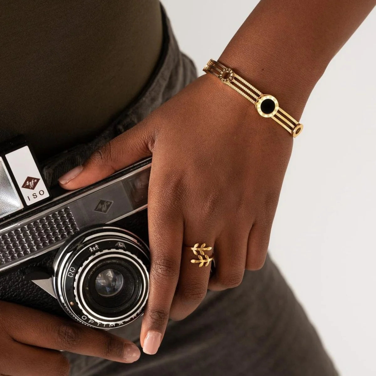 Noir Luxe Bracelet, 18K Gold-Plated