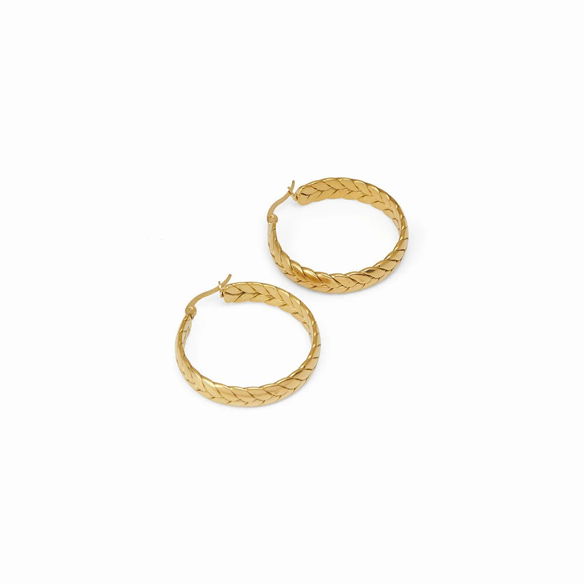 Braided hoop earring Gold