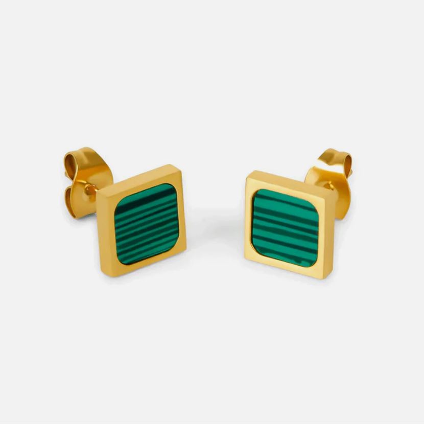 Green marble Earring