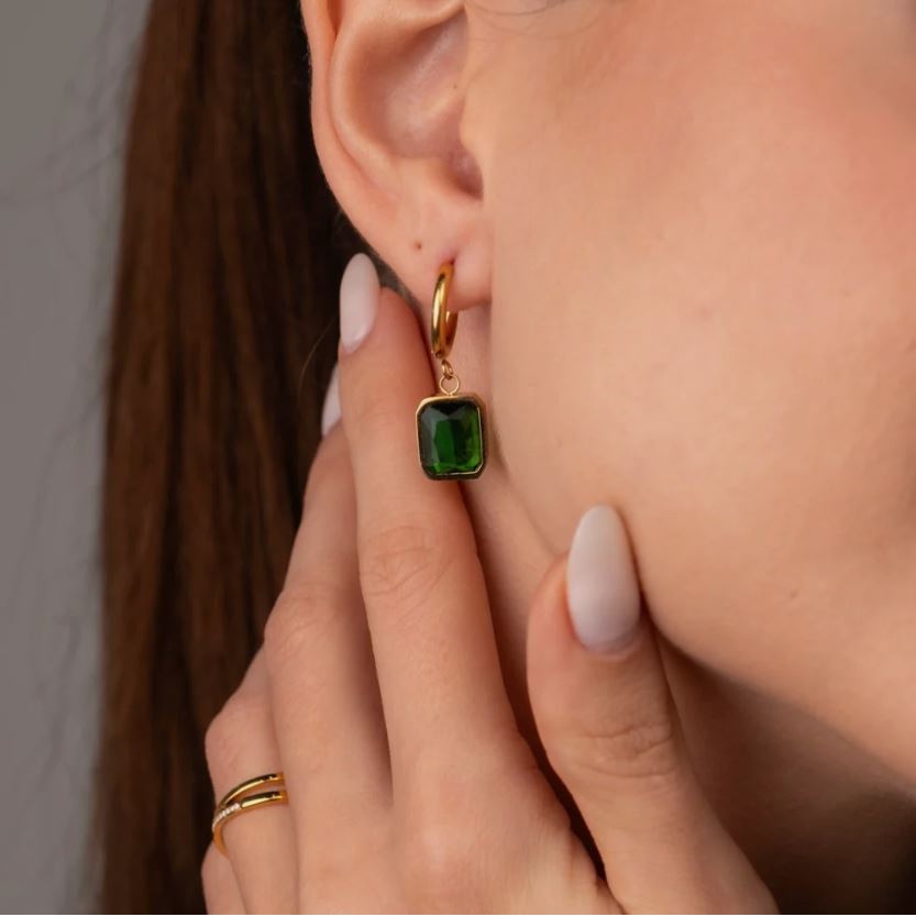 Zirconia Green Earring