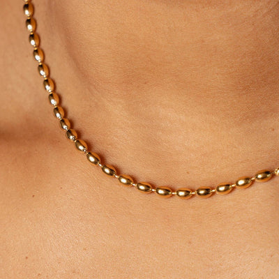 18K Gold Plated Sphere Necklace, 18K Gold Plated