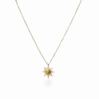 Sun Pendant Necklace, 18K Gold-Plated