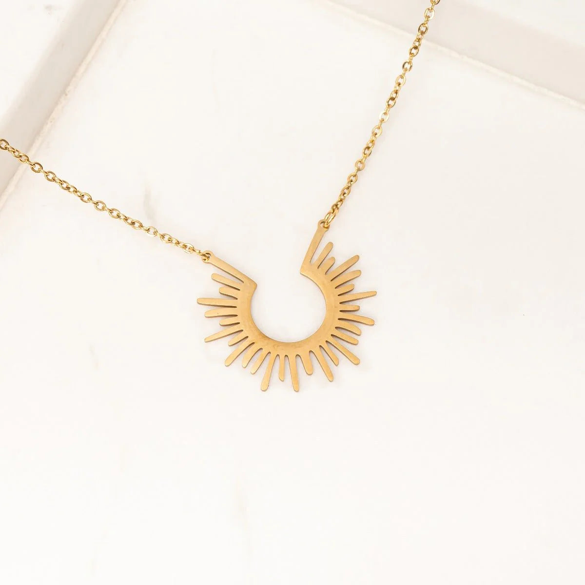 Sun Necklace, 18K Gold-Plated