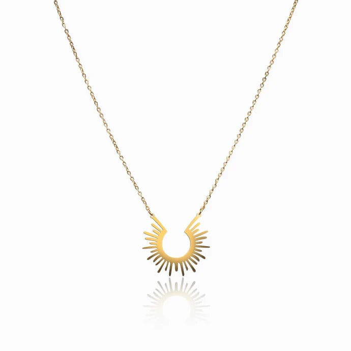 Sun Necklace, 18K Gold-Plated