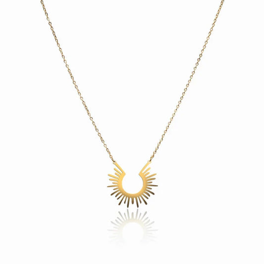 Sun Necklace, 18K Gold-Plated