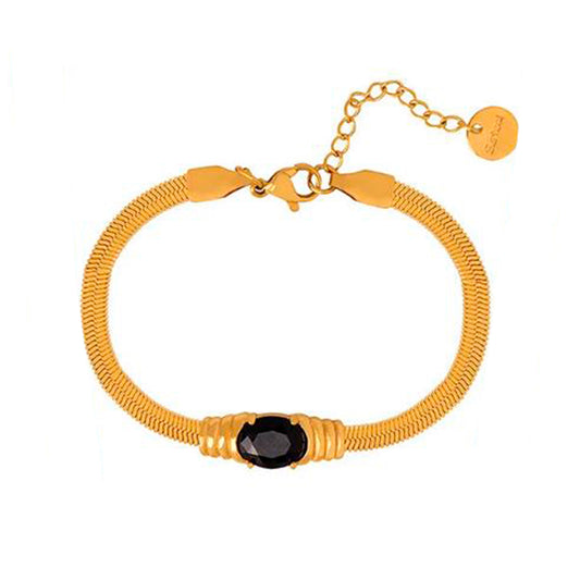 Retro Noir Bracelet, 18K Gold-Plated