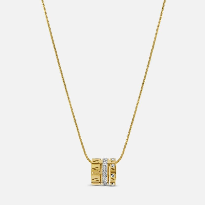 Triple numeral hoop Necklace