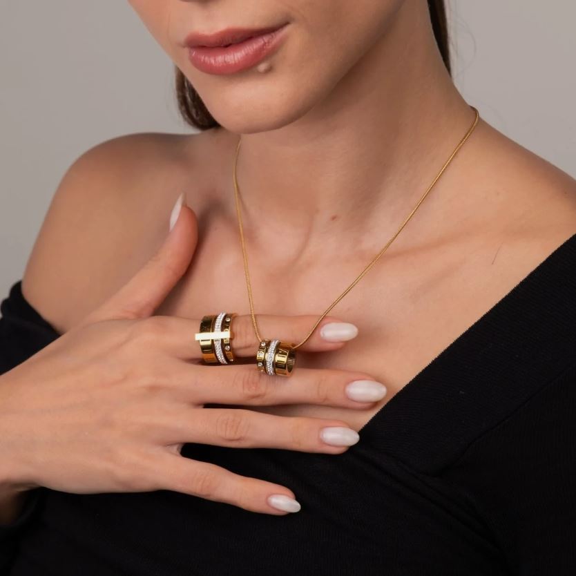 Triple numeral hoop Necklace