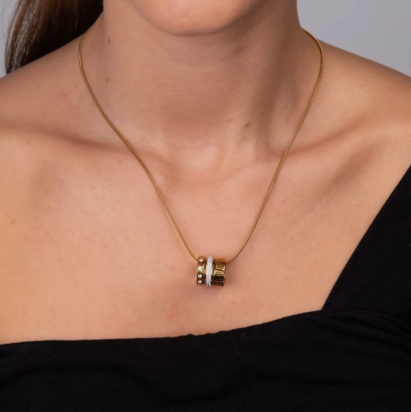 Triple numeral hoop Necklace