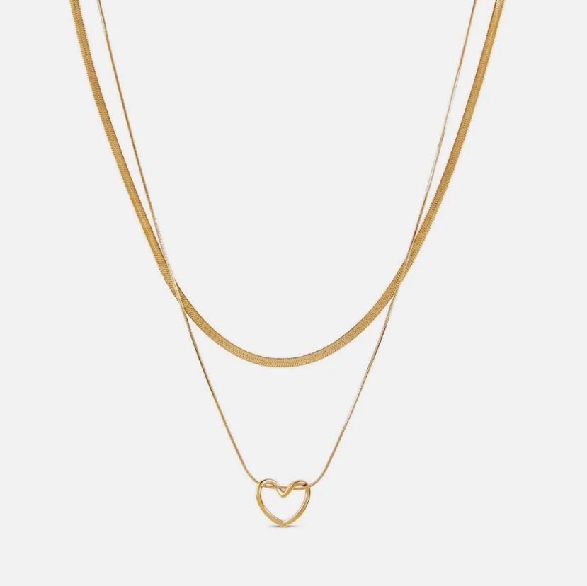 Double Necklace heart