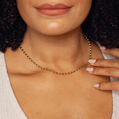 18K Gold Plated Sphere Necklace, 18K Gold Plated