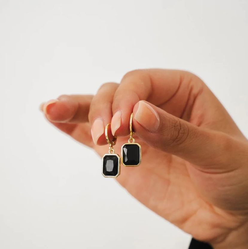 Zircon Black Earring