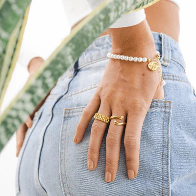 Pearl Bracelet, 18K Gold-Plated