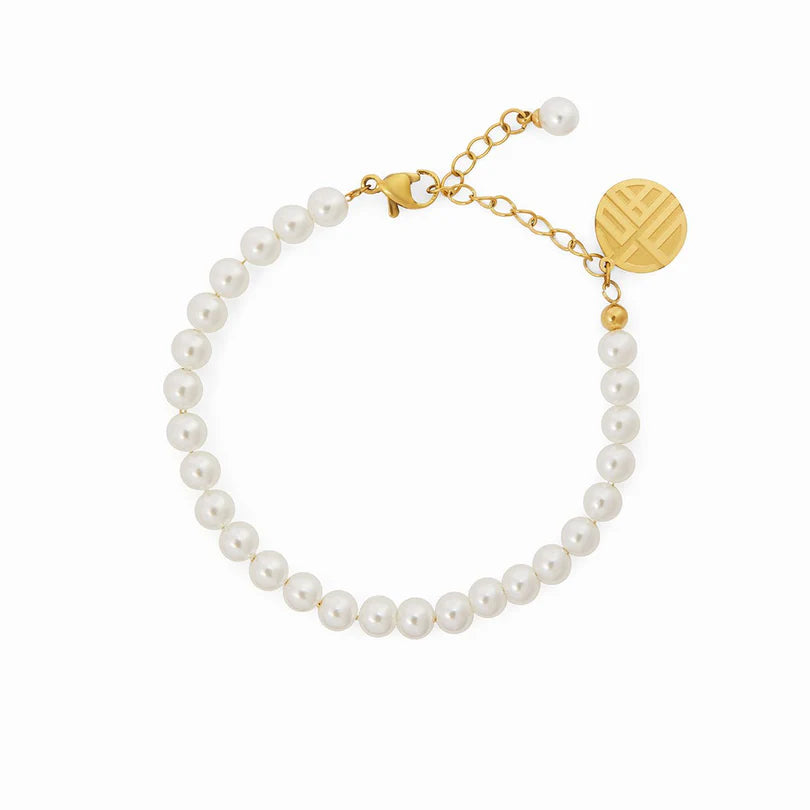 Pearl Bracelet, 18K Gold-Plated