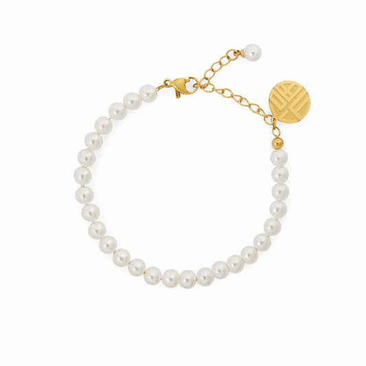 Pearl Bracelet, 18K Gold-Plated